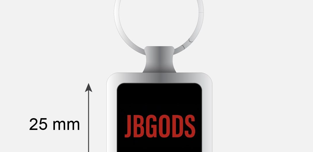 JBGODS branded metal keychain
