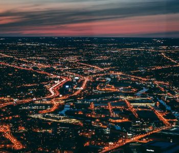 bird s eye view of city during dawn