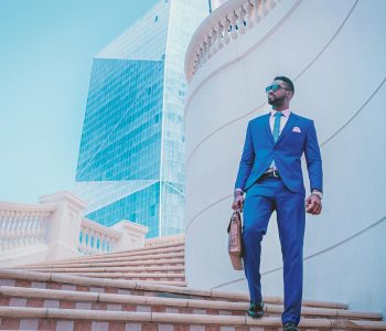 man in blue suit