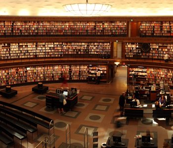 photography of library room