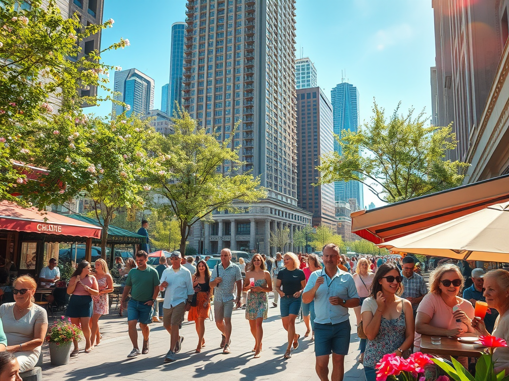 ai generated image of people in warm weather