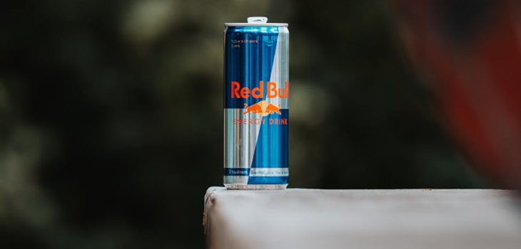 selective focus photo of energy drink
