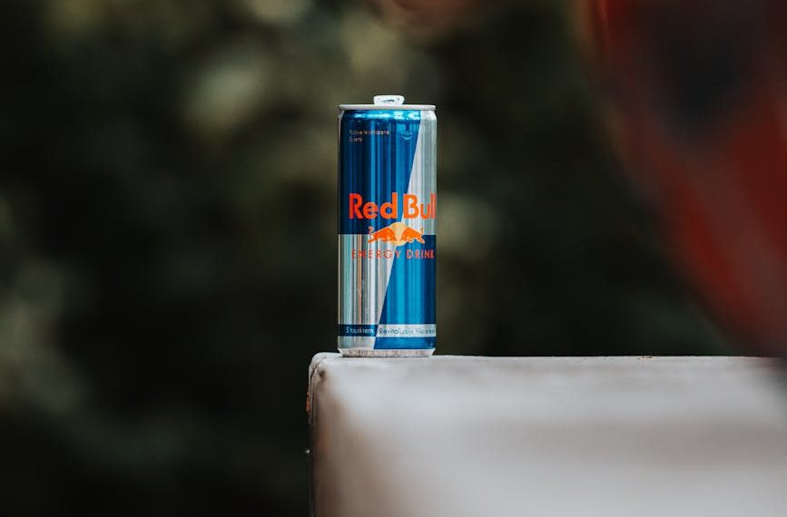 selective focus photo of energy drink