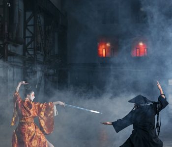 warriors fighting in clouds of smoke